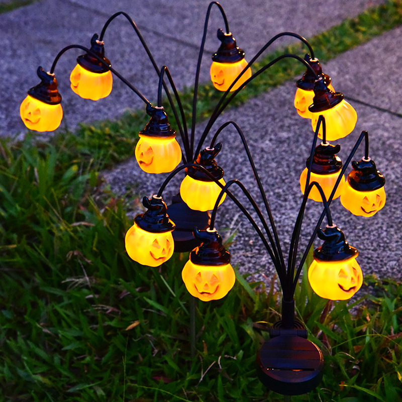 Outdoor Yard Power Stake - Op zonne-energie werkende Halloween-padverlichting met 6