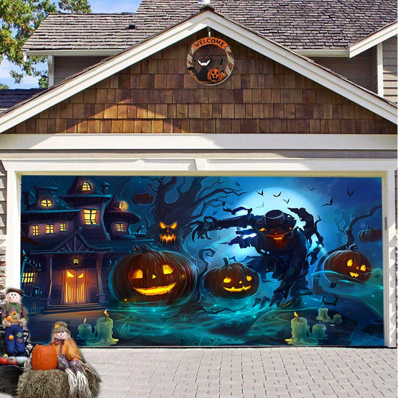 Outdoor Power Garage - Spookachtige Halloween-garagedeurbanner Grote buitendecoratie Perfect voor