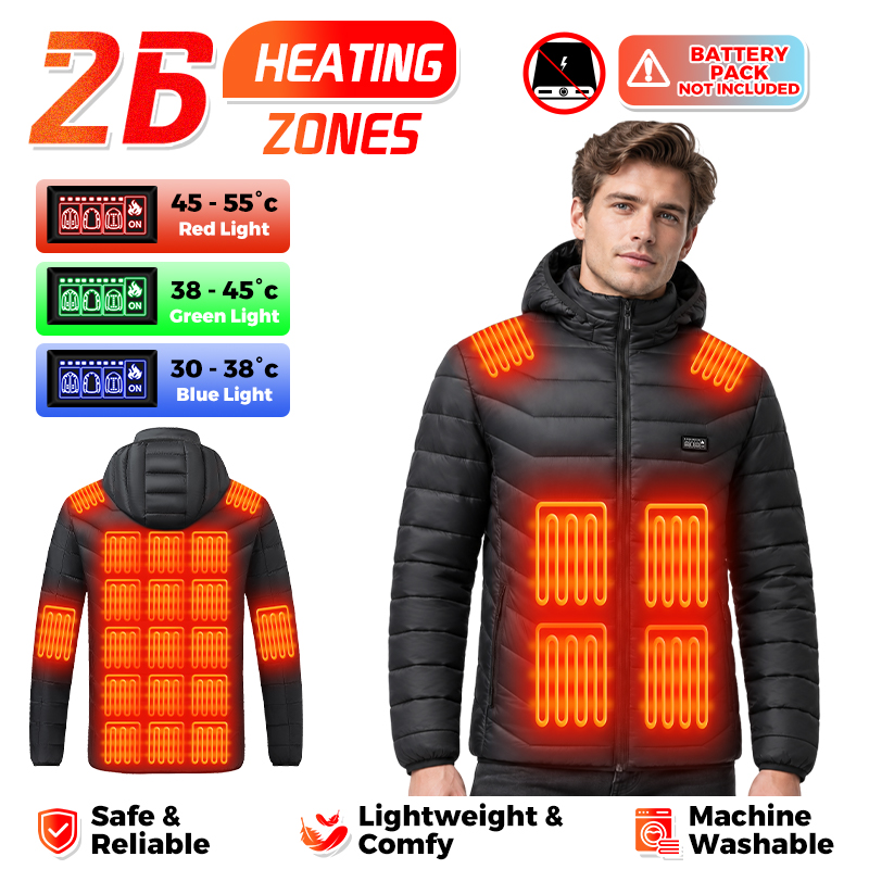 Verwarmde jas met 26 verwarmin - Outdoor Power Heater recensie en prijs