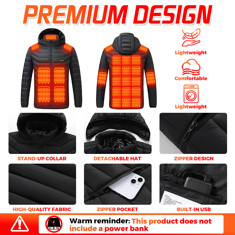 Verwarmde jas met 26 verwarmin - Outdoor Power Heater recensie en prijs