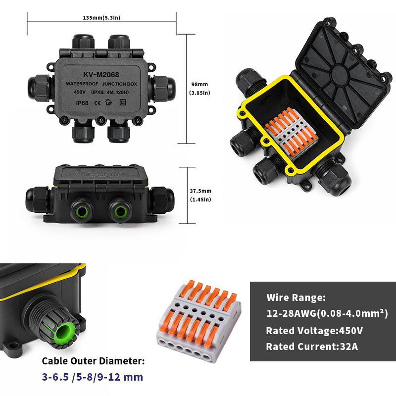 IP68 Waterdichte Junction Box  - Outdoor Power Outlet Box recensie en prijs